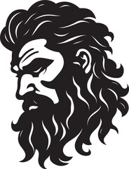 Poseidons Pose Regal Emblematic Black Logo in 80 Words Tidal Titan Poseidons Iconic Black Vector Design Resplendent