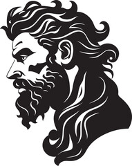 Poseidons Embrace Black Iconic Vector Logo Unveiled in 80 Words Ocean Ruler Poseidon Gods Regal Emblematic Black Icon Design