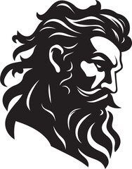 Mythical Majesty Poseidons Emblem in Monochrome Vector Poseidons Crest Iconic Black Logo Design Unveiled in 80 Words