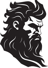 Poseidons Embrace Black Iconic Logo in 80 Words or Less Ocean Ruler Poseidons Vector Logo Shines in Monochrome