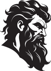 Godly Waves Poseidons Logo Takes Form in Elegant Black Poseidons Legacy Black Vector Icon Design Unveiled in 80 Words