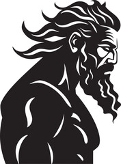 Poseidons Majesty Vector Logo Design Resplendent in Black Godly Waves Poseidons Logo Takes Form in Elegant Black