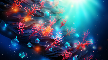 Fototapeta na wymiar Free_photo_3D_medical_background_with_DNA_strands_and