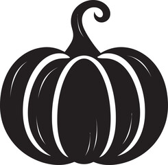 Harvest Hues Black Iconic Pumpkin Vector Design Ghostly Gourd Elegant Vector Design of Black Pumpkin Logo