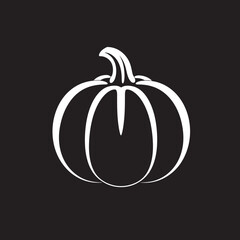 Spooky Symmetry Iconic Black Pumpkin Icon in Vector Creepy Carving Pumpkin Logo Design in Elegant Black Vector