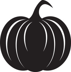Haunted Harvest Vector Black Pumpkin Logo Icon Alluring Autumn Elegant Black Vector Pumpkin Icon Design