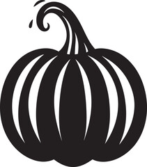 Creepy Carvings Vector Black Pumpkin Logo Icon Ghostly Glow Elegant Vector Design of Black Pumpkin Icon