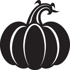 Eerie Emblem Minimalistic Pumpkin Icon Design in Black Vector Autumn Abundance Vector Black Pumpkin Logo Design