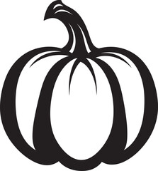 Spooky Symmetry Iconic Black Pumpkin Icon in Vector Creepy Carving Pumpkin Logo Design in Elegant Black Vector