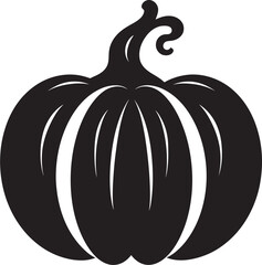 Eerie Essence Minimalistic Pumpkin Icon Design in Black Vector Autumn Abstraction Vector Black Pumpkin Logo Design