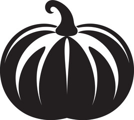 Spooky Symmetry Iconic Black Pumpkin Icon in Vector Sinister Shadows Elegant Vector Design of Black Pumpkin Icon