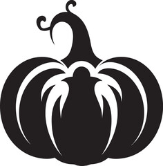 Frightful Flourish Black Iconic Pumpkin Vector Design Harvest Moon Pumpkin Icon Design in Black Vector