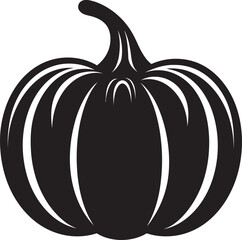 Eerie Essence Elegant Black Vector Pumpkin Logo Design Sinister Silhouette Black Iconic Pumpkin Vector Design