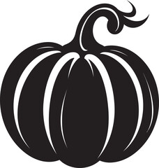 Midnight Harvest Vector Black Pumpkin Logo Icon Eerie Essence Elegant Black Vector Pumpkin Logo Design