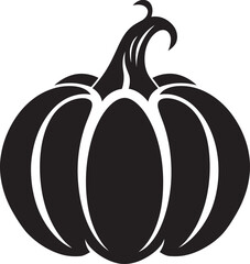Sinister Squash Elegant Black Vector Pumpkin Icon Design Shadowy Harvest Black Iconic Pumpkin Vector Design