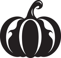 Ghostly Gourd Elegant Vector Design of Black Pumpkin Icon Haunted Harvest Black Icon of Pumpkin Logo in Vector