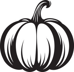 Spooky Symmetry Iconic Black Pumpkin Icon in Vector Ghostly Gourd Elegant Vector Design of Black Pumpkin Icon