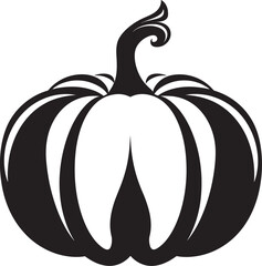 Sinister Shadows Elegant Black Vector Pumpkin Icon Design Enigmatic Essence Vector Black Pumpkin Logo Icon
