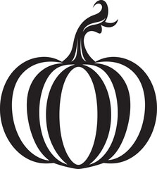 Sinister Silhouette Elegant Pumpkin Icon in Black Vector Jack O Icon Black Vector Design of Pumpkin Logo
