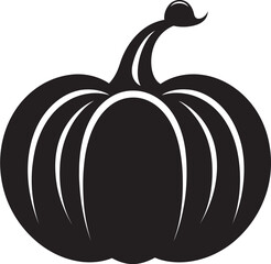 Harvest Shadows Black Iconic Pumpkin Vector Design Phantom Pumpkin Elegant Black Vector Pumpkin Icon Design