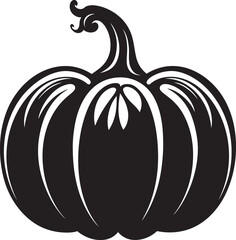 Enigmatic Essence Black Vector Design of Pumpkin Logo Spooky Symmetry Iconic Black Pumpkin Icon in Vector