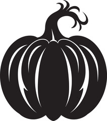Shadowy Harvest Pumpkin Icon Design in Black Vector Haunted Harvest Vector Black Pumpkin Logo Icon