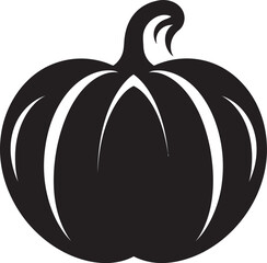 Ghostly Gourd Elegant Vector Design of Black Pumpkin Logo Sinister Squash Black Icon of Pumpkin Logo in Vector