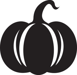 Harvest Hues Black Iconic Pumpkin Vector Design Ghostly Gourd Elegant Vector Design of Black Pumpkin Logo