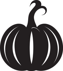 Ghostly Gourds Black Icon Design of Pumpkin Logo in Vector Eerie Essence Minimalistic Pumpkin Icon Design in Black Vector