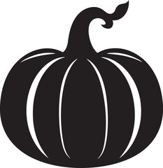 Spooky Symmetry Iconic Black Pumpkin Icon in Vector Creepy Carving Pumpkin Logo Design in Elegant Black Vector