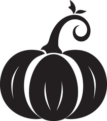 Spine Chilling Shapes Iconic Pumpkin Logo in Black Vector Ghostly Gourds Black Icon Design of Pumpkin Logo in Vector
