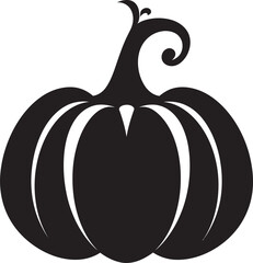 Midnight Harvest Black Vector Design of Pumpkin Logo Frightful Flourish Black Iconic Pumpkin Vector Design