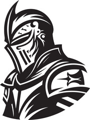 Crestfallen Sentinel Vector Black Icon Design for Sad Knight Soldier Logo Noir Lament Black Icon Design for Vector Sad Knight Soldier Emblem