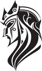 Despondent Defender Elegant Black Design for Vector Sad Knight Soldier Noir Grief Black Icon Design for Vector Sad Knight Soldier Emblem