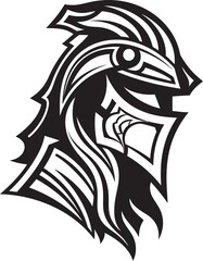 Ebony Elegy Elegant Black Vector Sad Knight Soldier Logo Tearful Tribute Black Vector Icon Design for Sad Knight Soldier
