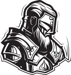 Mourning Monarch Black Icon Design for Vector Sad Knight Soldier Logo Silent Sorrow Iconic Sad Knight Soldier Logo in Black Vector