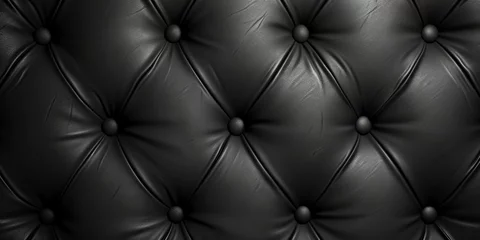 Deurstickers black capiton leather texture Generative AI © València