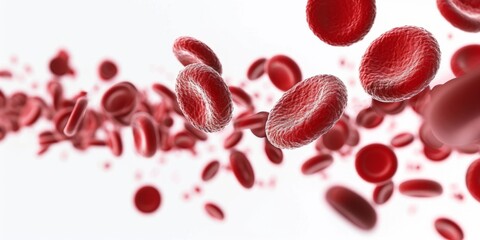 red blood cells hemoglobin on white background Generative AI