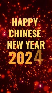 Happy Chinese new year 2024, year of the dragon, Lunar Year of the Dragon Zodiac, Happy Chinese New Year Greeting animation