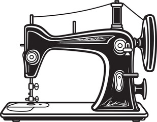 Monochrome Maker Black Icon Design for Vector Sewing Machine Emblem Needlecraft Noir Elegant Vector Design for Black Sewing Machine