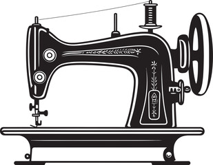 Seamstress Mastery Elegant Vector Design of Black Sewing Machine Crafted Couture Black Icon Design for Vector Sewing Machine