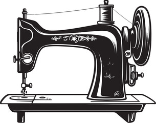 Sleek Sewing Vector Black Icon Design for Tailored Sewing Machine Stylish Stitcher Elegant Vector Design for Black Sewing Machine