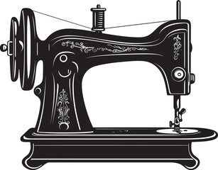 Sleek Stitcher Vector Black Icon Design for Tailored Sewing Machine Precision Pintucks Elegant Vector Design for Crafty Sewing Machine Logo