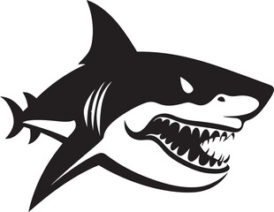 Silent Hunter Black Iconic Shark Logo in Vector Marine Majesty Elegant Vector Design for Black Shark