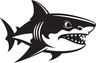 Swift Sea Sovereign Vector Black Shark Logo Dynamic Depths Elegant Vector Design for Black Shark Emblem