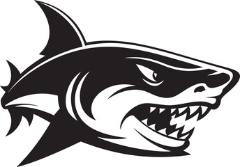 Oceanic Sovereignty Elegant Vector Design for Black Shark Silent Sea Power Vector Black Icon Design for Fearsome Shark