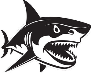 Marine Majesty Elegant Black Shark Logo in Vector Predators Presence Vector Black Icon Design for Shark Emblem