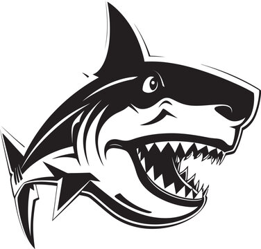 Underwater Dominance Vector Black Icon Design for Menacing Shark Logo Marine Majesty Elegant Black Shark Logo in Vector