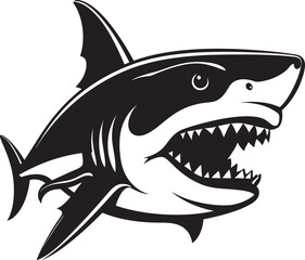 Abyssal Dominance Elegant Black Shark Logo in Vector Swift Sea Sovereign Vector Black Icon Design for Sleek Shark