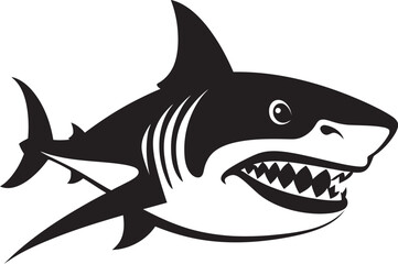 Predatory Majesty Vector Black Shark Emblem Design Oceanic Apex Elegant Black Shark Logo in Vector